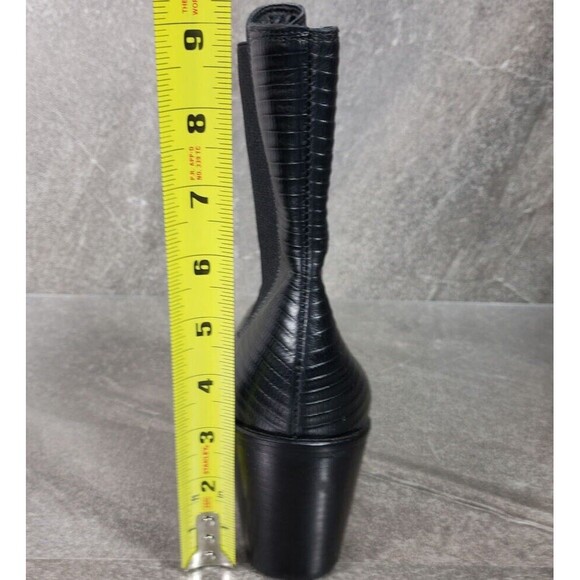 Matisse Mesmerize Chunky Heel Boots Women's 7.5 Black Snake Leather Elastic Gore - Picture 9 of 11